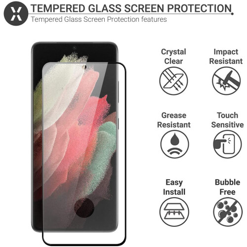 Προστατευτικό οθόνης για συμβατότητα με Samsung Galaxy S21Ultra, Σκληρυμένο γυαλί - 1