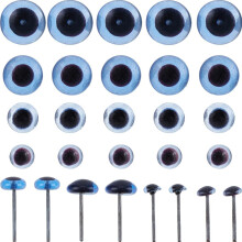 1 Box 80Pcs 4 Sizes Blue Glass Eyes 4/5/6/7mm Mini Glass Needle Wool Felting Bears Eye DIY Accessories compatible with Bear Teddy Puppets Animal