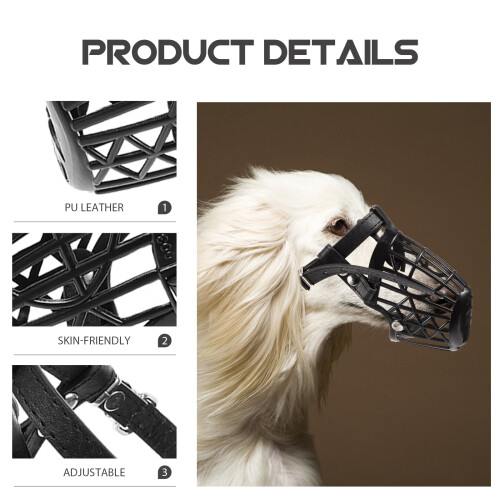 Kesenlong Adjustable Pitbull Muzzle for Barking and Biting - Medium Size 2