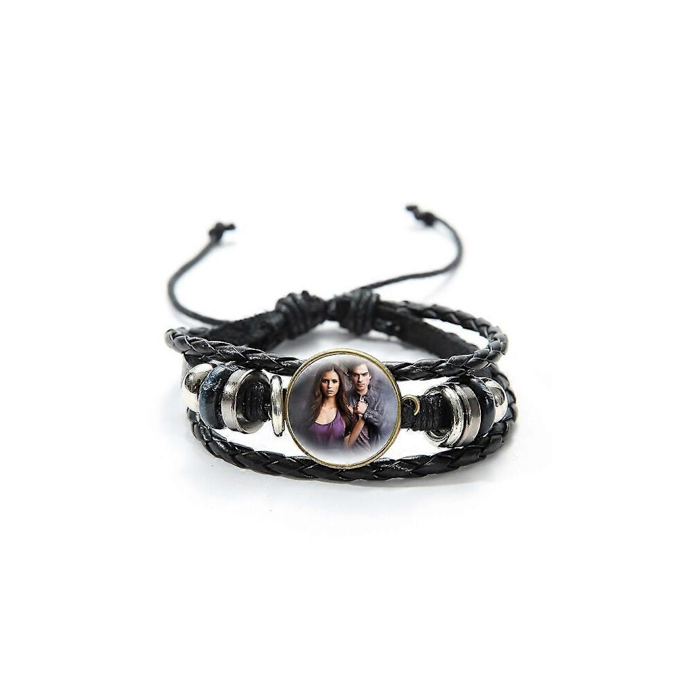 The Vampire Diaries Leather Bracelet Adjustable Elena Stefan Braided Beads Bracelet Handmade Jewelry Gifts Style 10 9395123365923