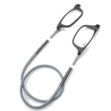 Magnetische leesbril met koord voor senioren UNISEX (+1.0-+3.5) Zwart / Grijs +3.25