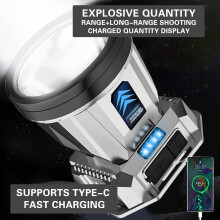 Ozmmyan Superhelle, wiederaufladbare Hochleistungs-Stirnlampe, ideal für Outdoor-Aktivitäten wie Camping und Angeln, mit Lithium-Akku, jetzt im