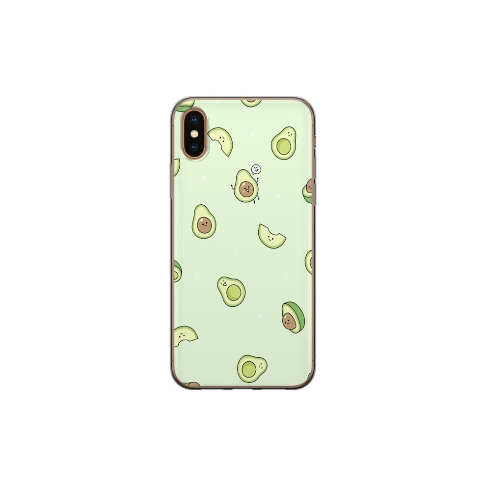 Compatible With Apple Compatible With Iphone Xs Max Transparent Case Happy Avocado 9395123367286
