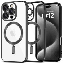 Kompatibelt med iPhone16Pro cover MagSafe - Transparent / sort kompatibelt med iPhone16Pro