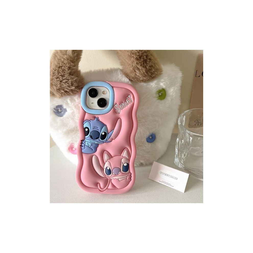 (For Compatible With Iphone X) Lilo And Stitch Silicone Case Mobile Phone Case Pink 9395123367347