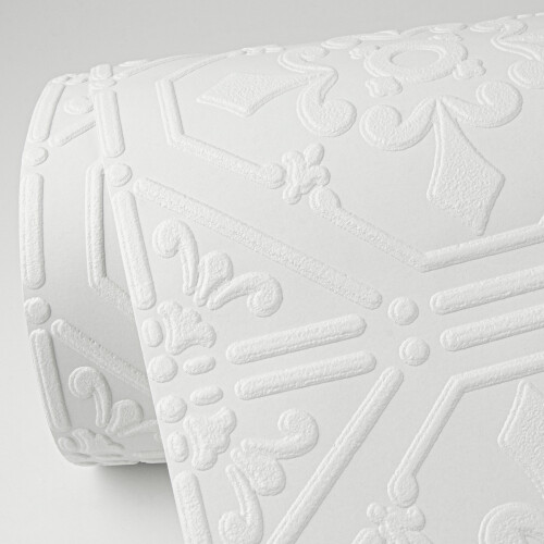Brewster Home Fashions Brooklyn White Tin Paintable Wallpaper 2