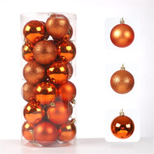 40mm 24 Pcs Christmas Ball Large Ornaments Party Decorations Shatterproof Festival Pendant Hangings for Xmas Tree Decor (Orange)