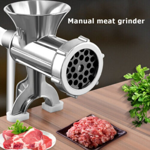 Manueller Fleischwolf, Wurstmaschine mit Handkurbel, Hackfleisch- und Wurstfüller 1