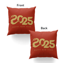 Sierkussenhoes 2025 Jaar van de Slang Gelukkig Chinees Nieuwjaar 18x18 inch voor woonkamer, bank, huis, buitendecoratie, feestelijke decoratieve