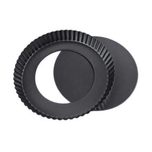 DOMELAY 4x8 tommer nonstick-tærteform til vaniljecreme og quiche, pizza- og tærteforme, dej