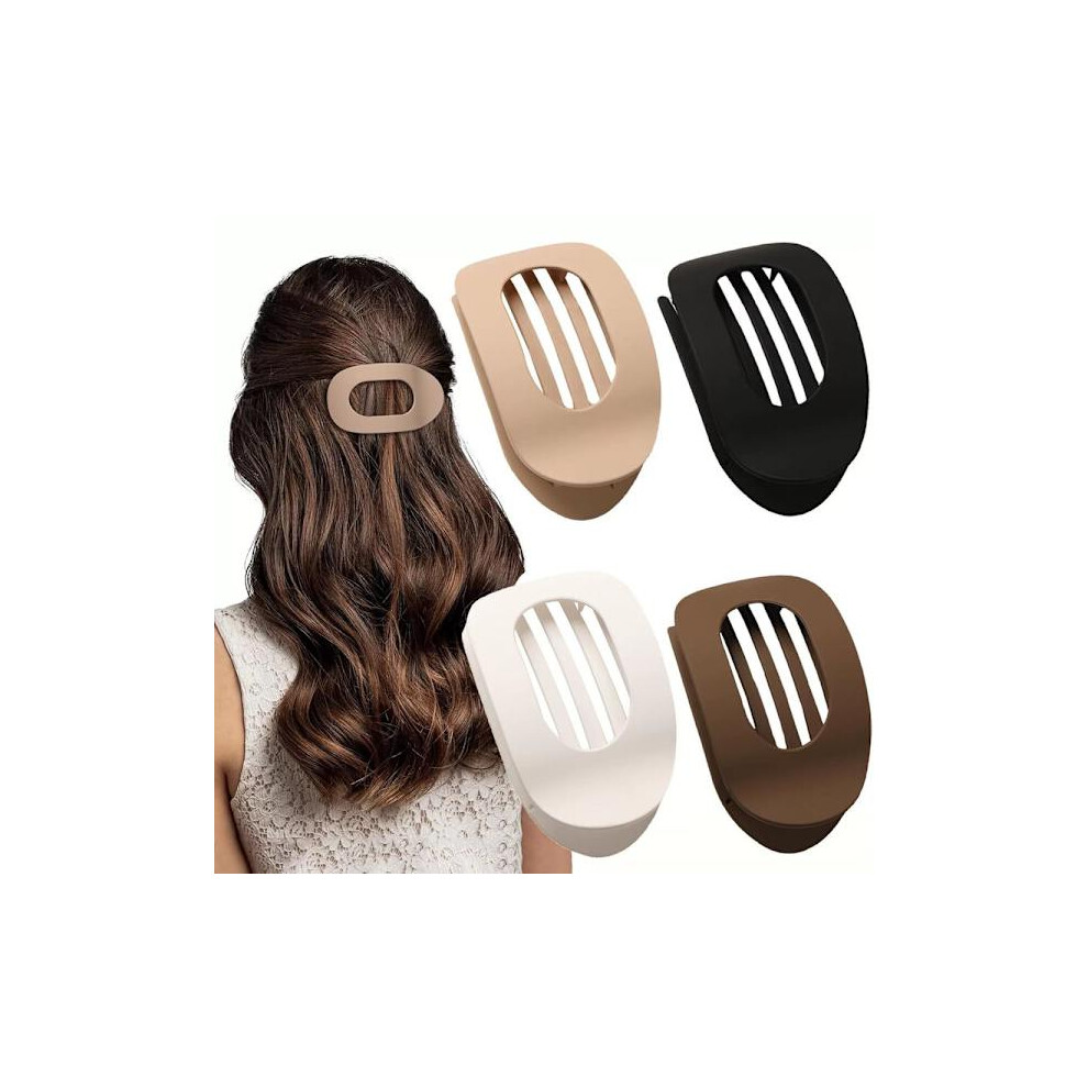 4 Pcs Flat Hair Clips For Women, Curved Design, Hair Clips For Lying, Running - Matte Strong Grip Hair Clips For Thin, Thick Hair 9395123462905