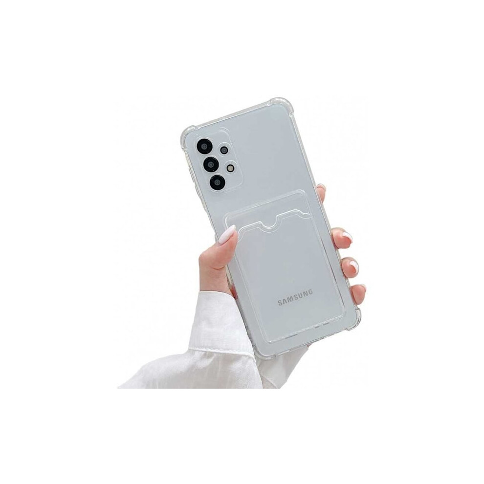 Shockproof Case With Card Slot Reinforced Corners Compatible With Samsung A32 5G Transparent 9395123464701