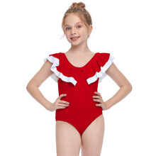 Maillot de bain une pièce à volants pour bébés et petites filles FAMTKT