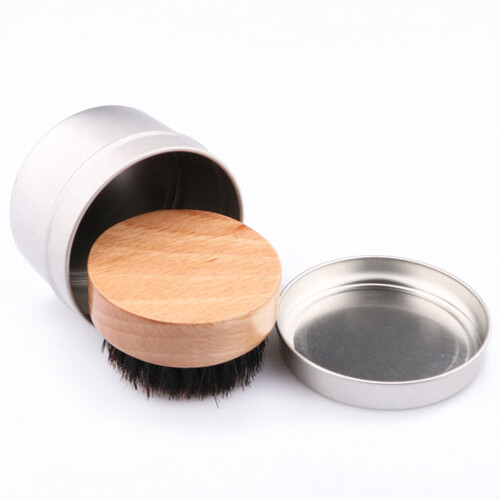 Pente de barba com cerdas e cabo de madeira, escova para cabelo e bigode, ferramenta para estilizar a barba e o cabelo. 1