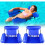 Πλωτή καρέκλα πισίνας, φουσκωτή καρέκλα Lazy Water Bed, πορτοκαλί μπλε 6