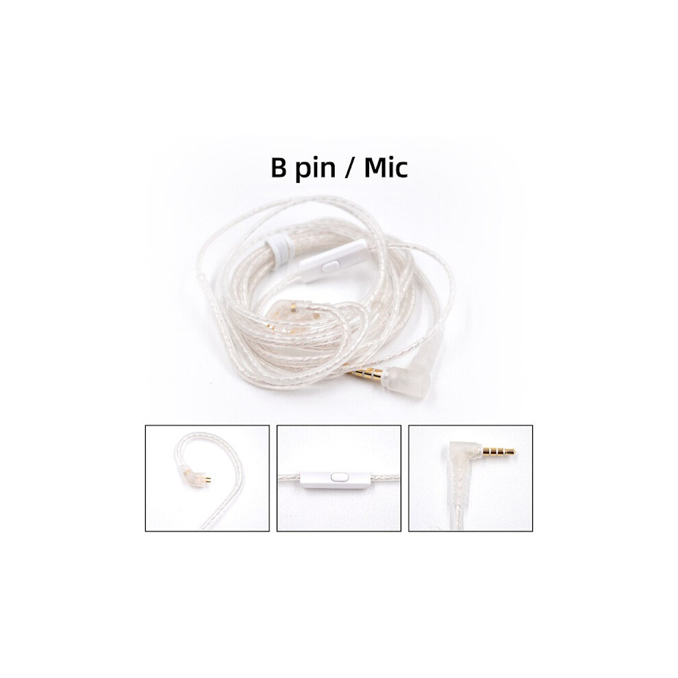 Kz Zs10 Zsn Zex Pro In Ear Cable High Purity Oxygen-Free Copper Twisted Upgrade Cable 2Pin Cable For Kz Zex Plated Cable B Pin With Mic1 Silver 9083649896778