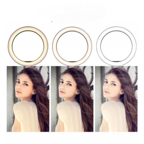26cm LED ring light makeup ring light for video, studio, makeup, dimmable 3 light modes, easy to carry and install 1