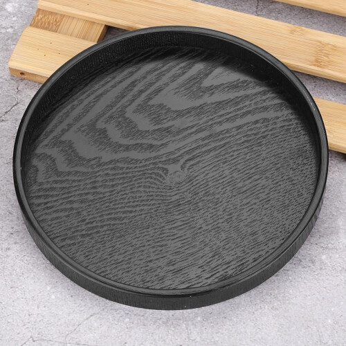 Rund form massivt trä te kaffe snacks mat måltider serveringsbricka tallrik restaurangbrickor, te serveringsbricka, trä tebricka