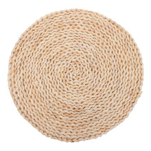 Coussin futon rond en rotin tressé Guangmc 40 cm pour tapis de yoga ou fenêtre en baie