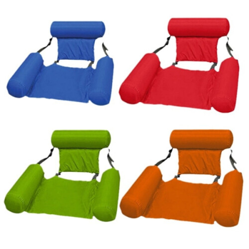 Πλωτή καρέκλα πισίνας, φουσκωτή καρέκλα Lazy Water Bed, πορτοκαλί μπλε 1