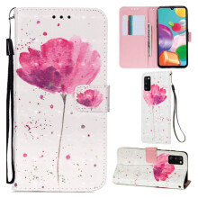 Brieftaschenhülle kompatibel mit Samsung Galaxy A41 - Rosa Blume