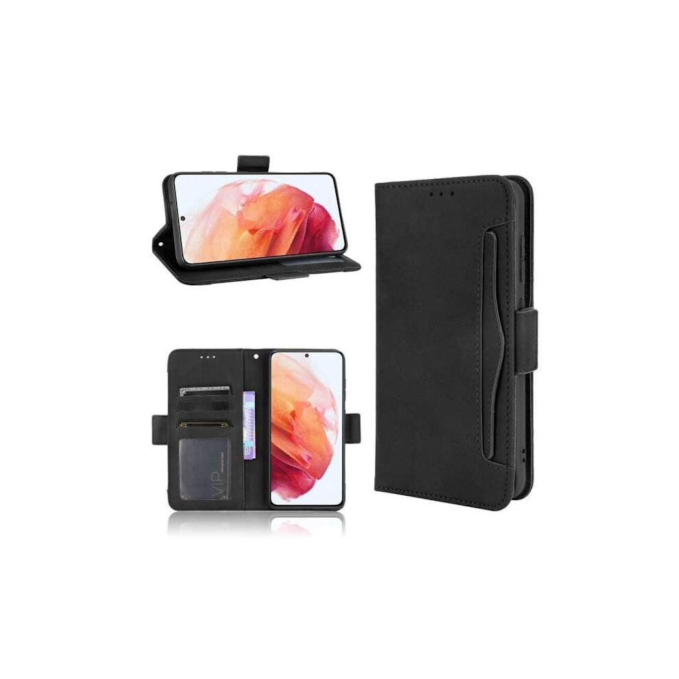 Compatible With Samsung Galaxy S21 Fe Wallet Case Pu Leather 6-Compartment Winston V3 Black 9083649897690
