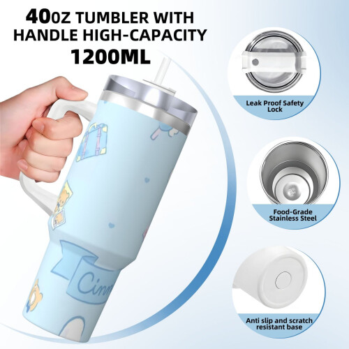 Ρολό κανέλας 40oz H2.0 Ανοξείδωτο ποτήρι με μόνωση κενού αέρος με καπάκι και καλαμάκι 1