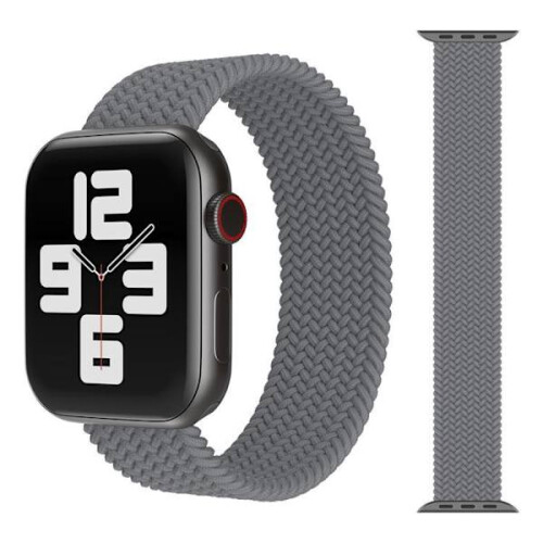 Compatible con Apple Watch. Pulsera elástica gris de 42/44/45 mm. Gris L.