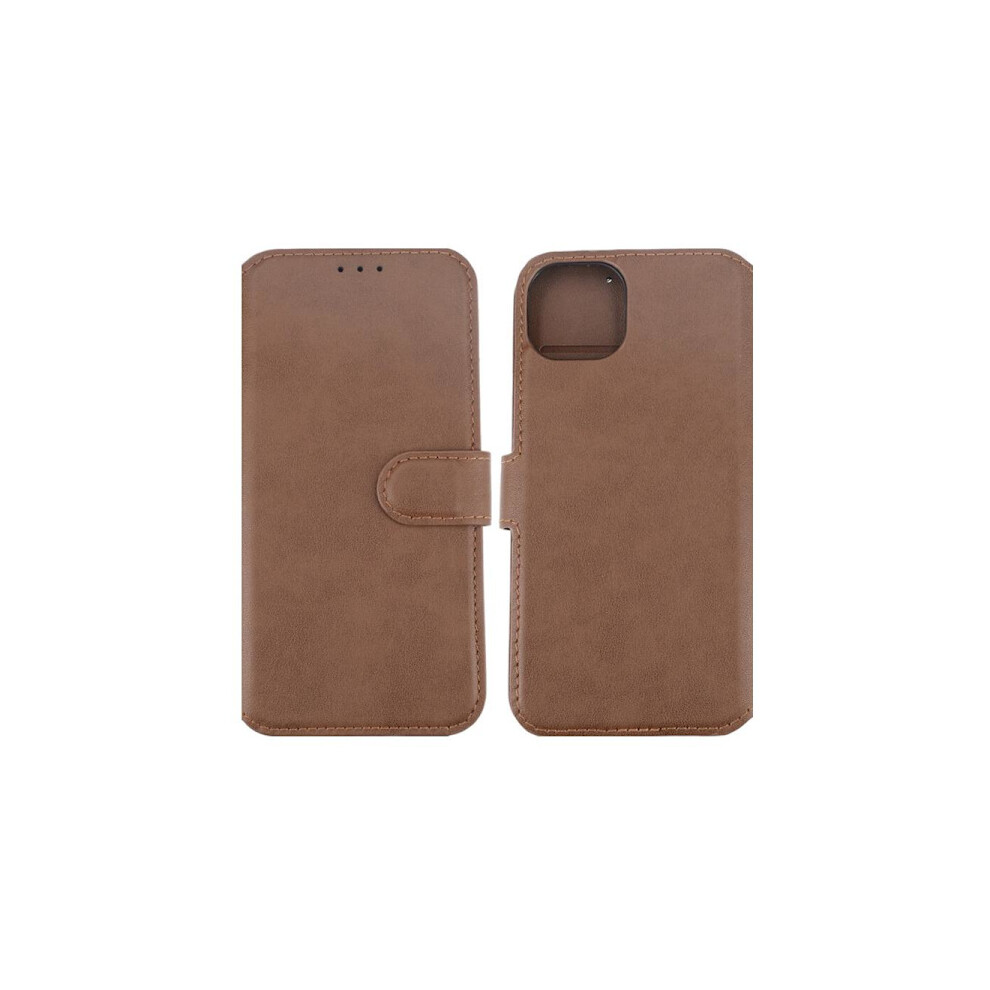 Compatible With Iphone 15 Plus Wallet Case Leather Rvelon - Brown 9083649897935