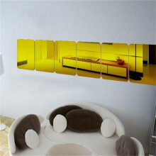 Autocollant mural miroir acrylique amovible, décoration moderne à faire soi-même pour la maison, le salon et la chambre (6 pièces, 15 x 15 x 2 cm)