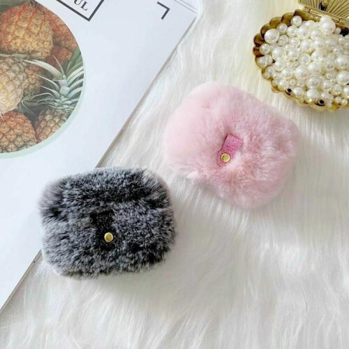 Capa Fluffy Rabbit compatível com Apple AirPods 1/2 - Rosa 1