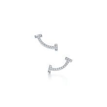 2026 New High Quality Brand 1:1 T Series Mini Smile Earrings for Girlfriend Christmas, Valentine's Day Birthday Gift Box