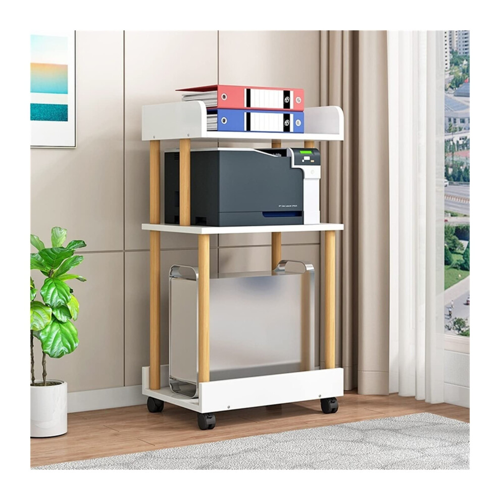 Pc Tower Stand With Wheels, 3Tier Cpu Holder Cart, 360 Casters, Locking Brakes, Storage Shelves 9164114594372
