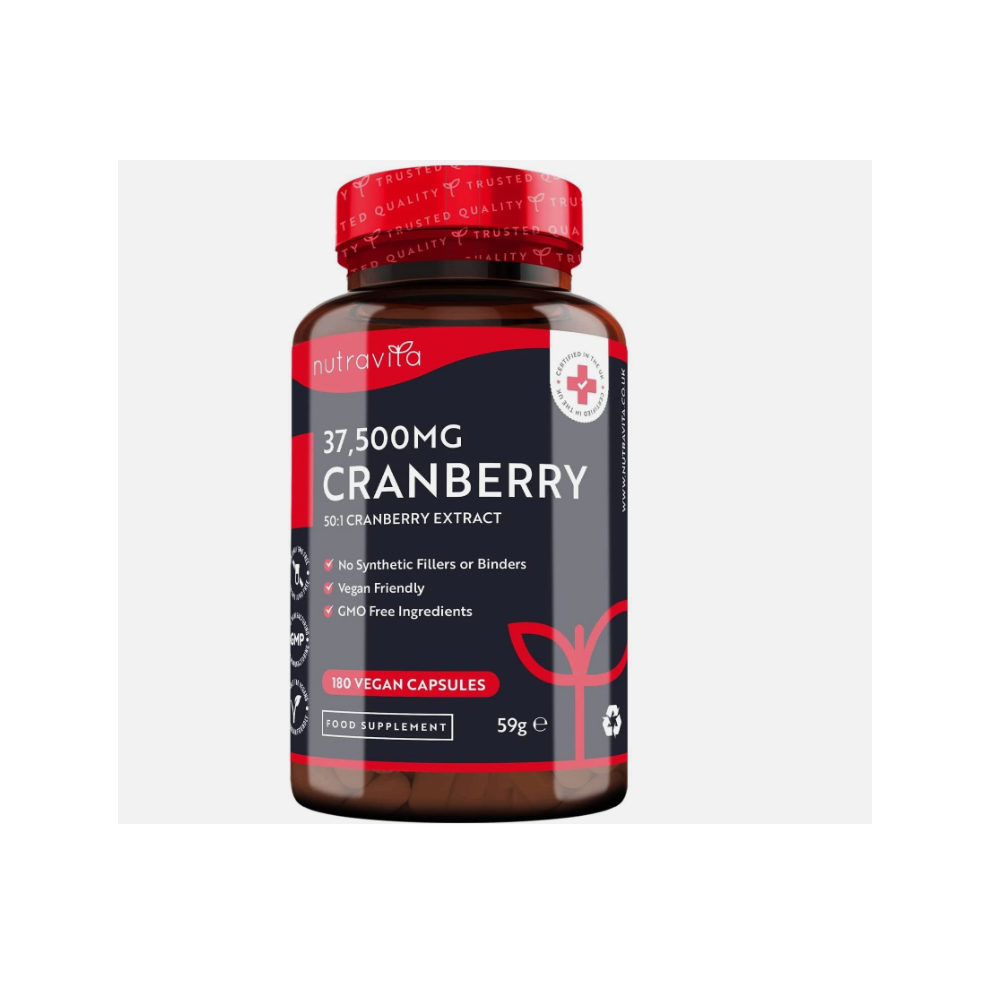 Cranberry 37500Mg 180 Vegan Capsules Cystitis Urinary Bladder Uti Support
