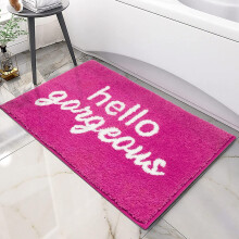 Pink Bathroom Rug 16x24 NonSlip Rubber Back Soft Microfiber Cute Preppy Bath Mat Decor