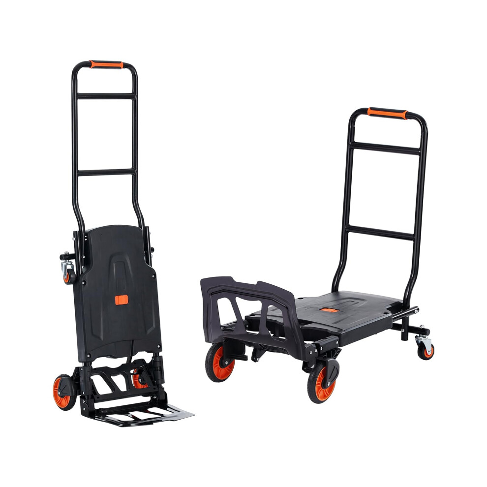 Convertible Hand Truck 2 In 1 Dolly And Folding Platform Cart, Aluminum Heavy Duty 300 Lbs Capacity 9113335997417