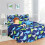 Set letto singolo da 6 pezzi con piumone e lenzuola blu squalo per bambini e ragazzi. 1