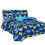 Set letto singolo da 6 pezzi con piumone e lenzuola blu squalo per bambini e ragazzi. 2