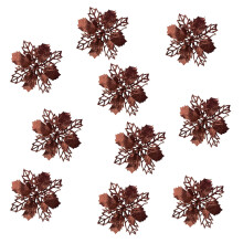 Cailmei Artificial Christmas Gold Glitter Christmas Hollow Flower Used To Decorate Flowers For Christmas Day Coffee Free Size