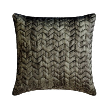 Stoelkussenhoezen, grijs 30 x 30 cm, fluweel met chevron- en gewatteerde stof, modern geometrisch patroon - betonkleurige chevron
