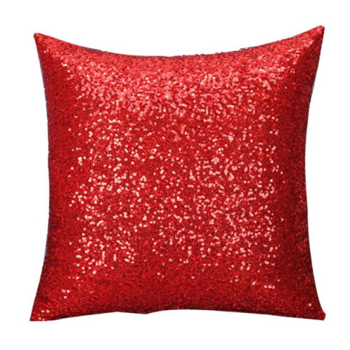 VOSS Μονόχρωμη Θήκη Μαξιλαριού με Γκλίτερ και Πούλιες, Διακόσμηση Σπιτιού, Καφέ 2