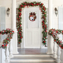 Letrero navideño de madera para colgar, 30 cm con lazo, decoración festiva, para uso interior y exterior.