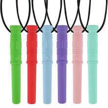 6 pcs Sensory Chew Necklace Toothpicks (Red + Green + Mint + Sky Blue + Pink + Purple) 1 pc