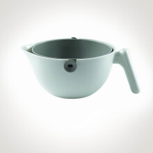 Obstreinigungskorb 2-in-1 mit drehbarem Filter, blau, mit Abflussgriff, Küchensieb, Küchenzubehör, Obst- und Gemüsereinigungswerkzeug