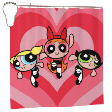 Cortina de ducha de Las Chicas Superpoderosas, cortina decorativa de baño de tela de poliéster impermeable, talla única.