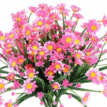 8 Bündel künstliche Gänseblümchen für den Außenbereich, künstliche Blumen zur Dekoration, farbecht, für Garten, Veranda, Fensterkasten