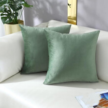 Paquete de 2 fundas de cojín de terciopelo Cterwk para sala de estar, dormitorio, fundas decorativas de color liso para sofá, sillón, 45 x 45 cm