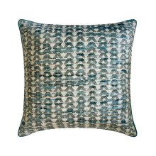 Cojines decorativos azules de 40x40 cm (16"x16"), cojines de gamuza Shibori y acolchados para sofá, estilo moderno con estampado geométrico - Kia