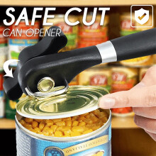 Donemore Safe Cut -ruostumattomasta teräksestä valmistettu säilyketölkinavaaja, manuaalinen, sileä reuna, täydellinen kotikokkeille ja