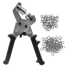 Delaman Kit de Perforadora, Punch Plier Belt Leather Manual Portable Hole Puncher Kit con Hebillas de Ojales para toldo de Tienda
